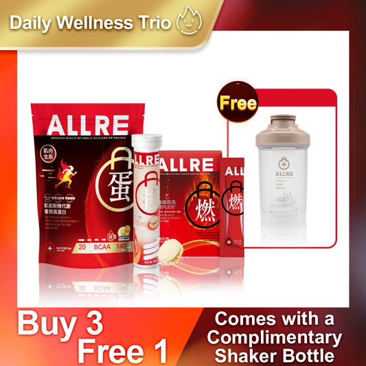 ALLRE Advanced Muscle Metabolic Accelerator Protein+Sculpt Metabolism tablet effervescent+Fiber Slim Jelly PLUS+【PERCUMA】Sleek Power Protein Shaker