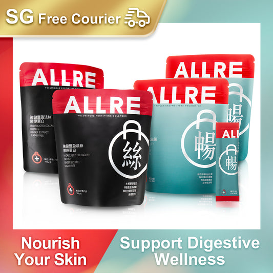 ALLRE Triplex Enzyme Fiber Probiotics x2 + Voluminous Fortifying Collagen x2