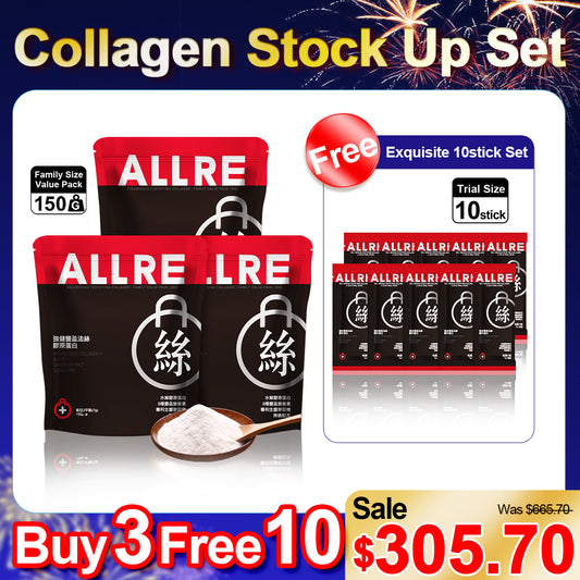 ALLRE Voluminous Fortifying Collagen - Family Value Pack 150G x3【Free】Voluminous Fortifying Collagen - 10 days packs