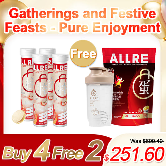 ALLRE MealTime Check-in Body Sculpt Metabolism effervescent tablets x4 (20 tablets/can)【Free】Advanced Muscle Protein + Protein Shaker